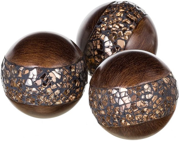 Creative Scents Schonwerk Decorative Orbs Set Of 3 Brown