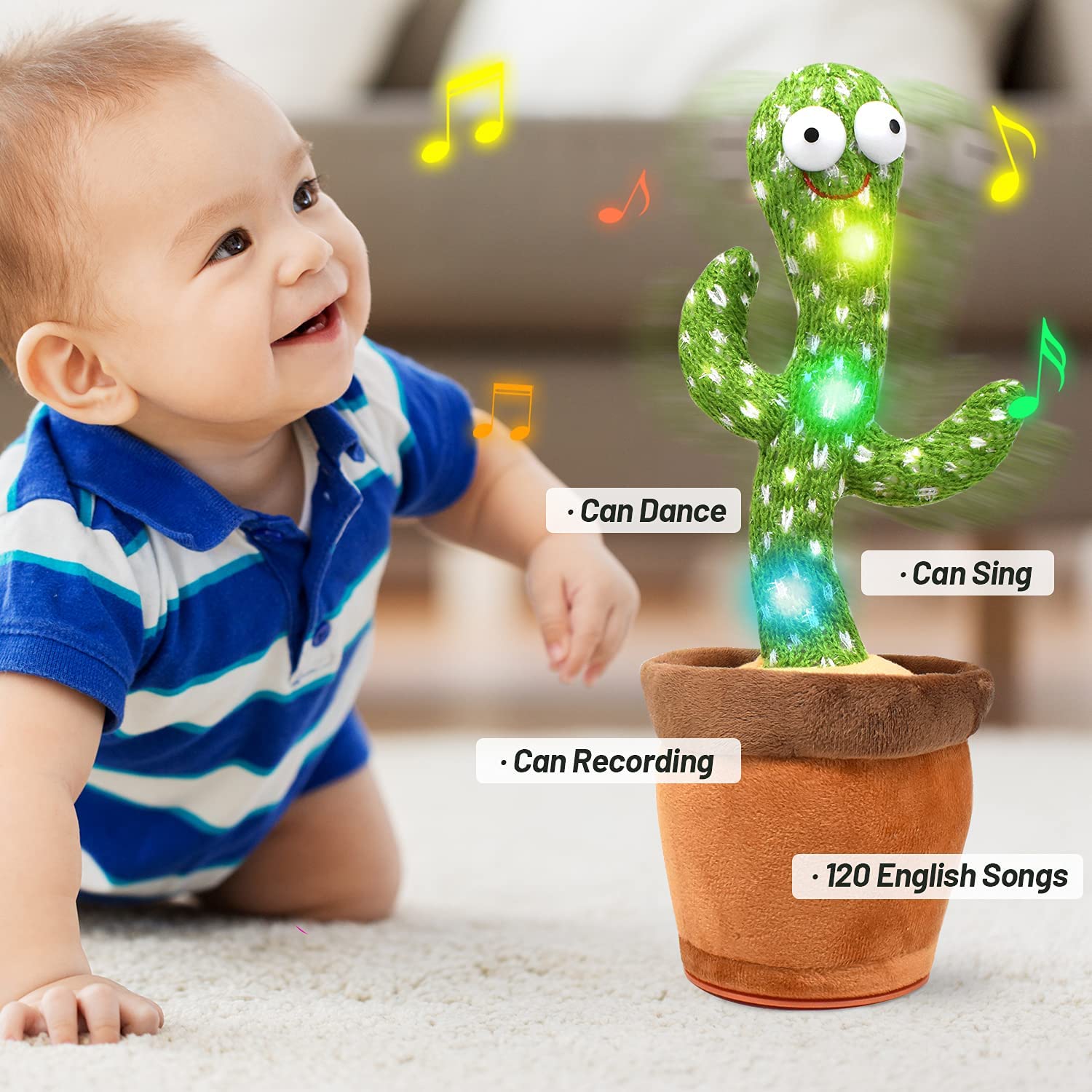 Dancing Cactus Toys， Talking Dancing Cactus Plush Toy Electronic Shake Toys