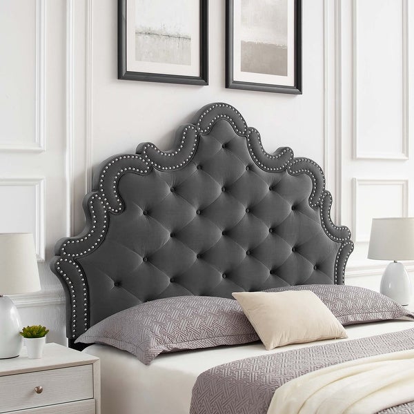 Arabella Button-Tufted Performance Velvet King/California King Headboard - - 35485264