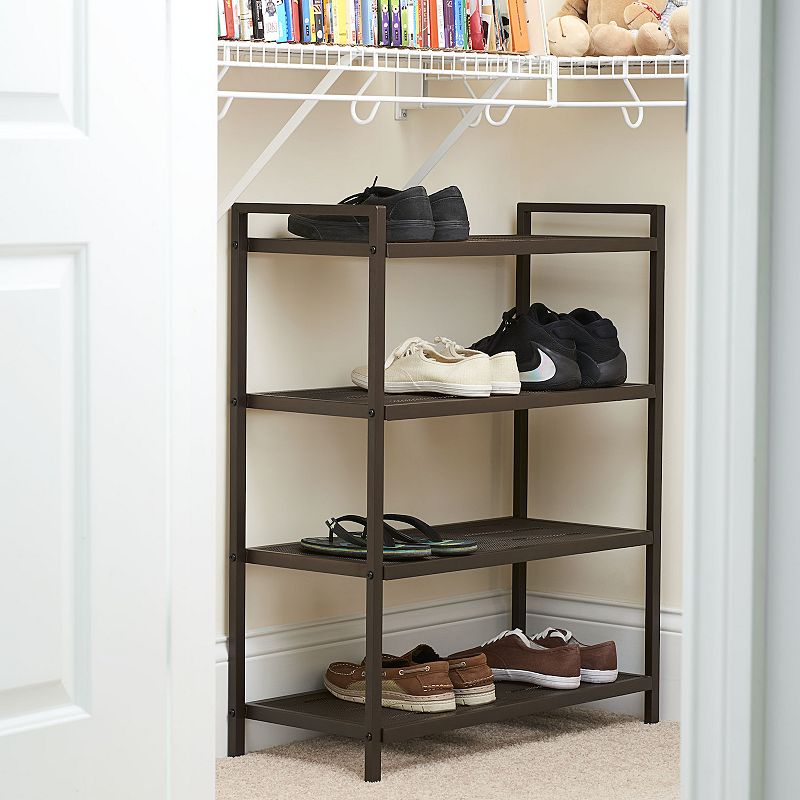 Household Essentials 4-Tier Metal Shoe Rack