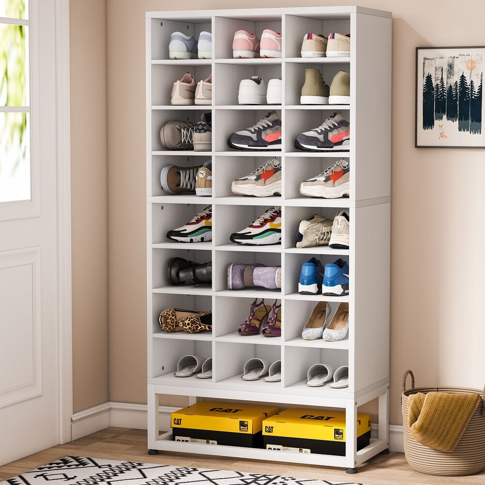 Shoe Storage Rack  24 Pair Shoe Storage Cabinet for Entryway   N/A