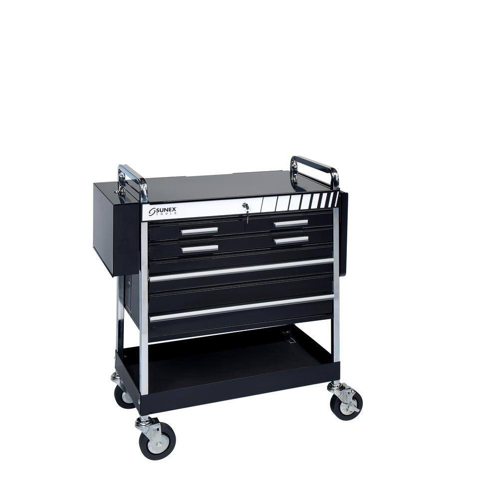 SUNEX TOOLS 20 in. 5-Drawer Heavy Duty Utility Cart in Black 8045BK