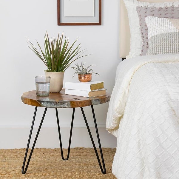 Iced Teak Accent Table