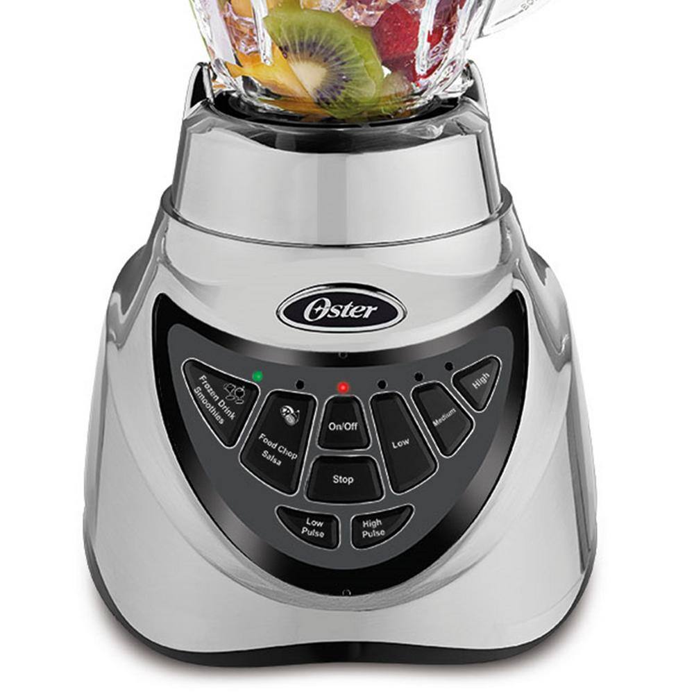 Oster Pro 500 48 oz. 7-Speed Chrome Blender with Glass Jar 985114165M