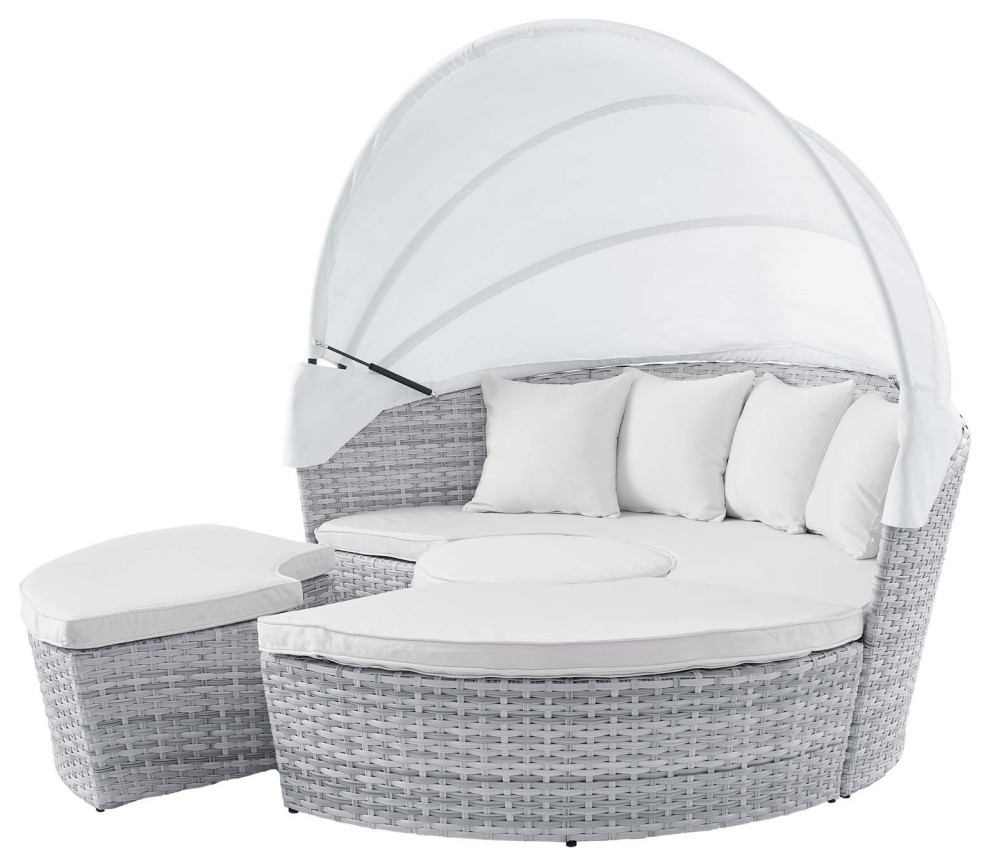 Lounge Daybed Sofa Bed  Rattan  Wicker  Modern  Outdoor Hospitality   Tropical   Outdoor Lounge Sets   by House Bound  Houzz