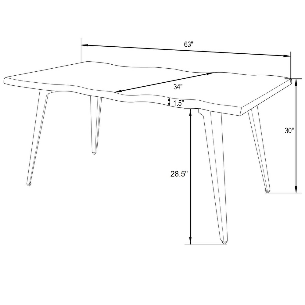 LeisureMod Ravenna Rectangular Wood 63\