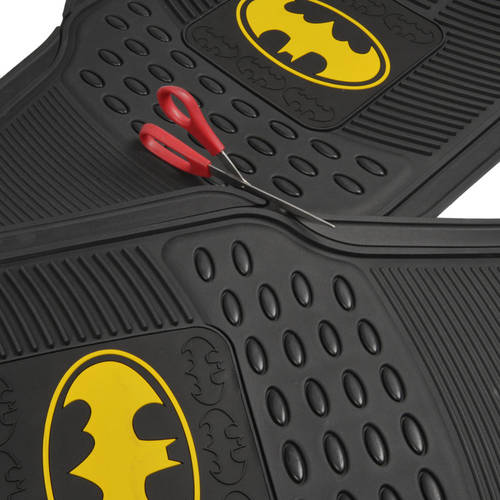 BDK Batman Car Seat Covers with Rubber Floor Mats， Trimmable Floor Liners with Durable Seat Protectors