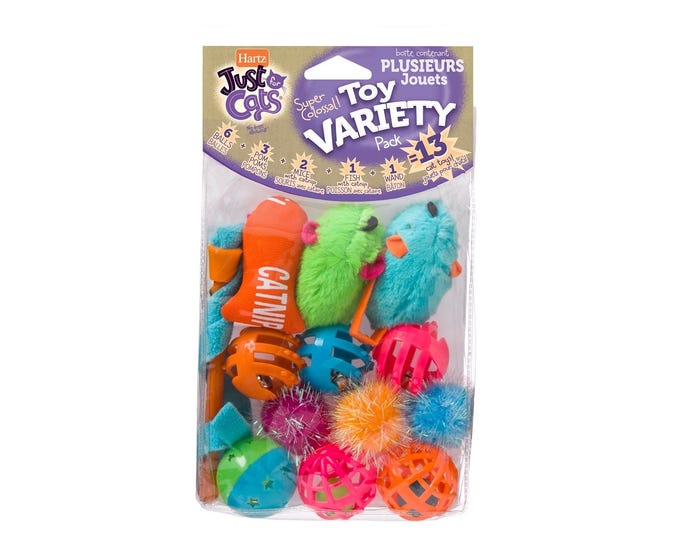 Hartz Just For Cats Value Pack Cat Toy， 13ct - 3270012623