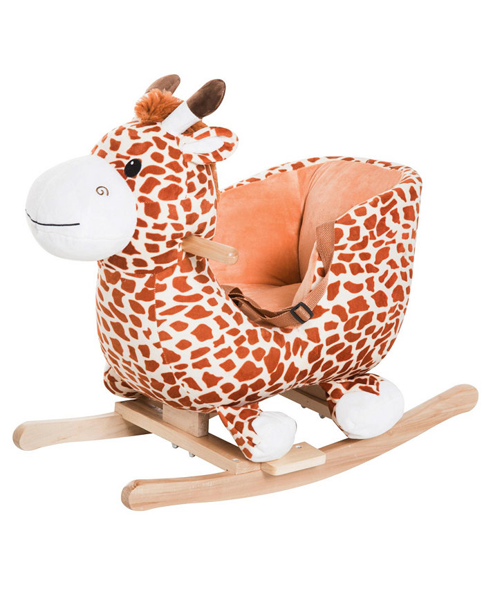 Qaba Baby Kids Toy Plush Rocking Horse Giraffe Style Rocker Rider w  Sound