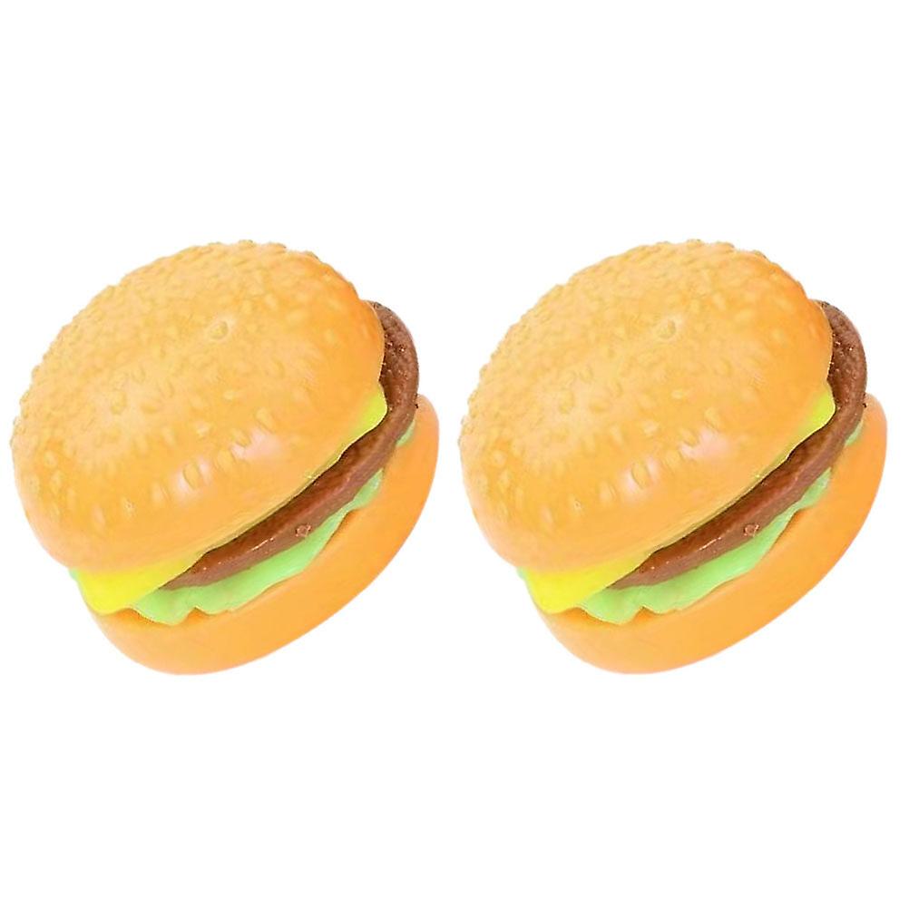 2pcs Hamburger Shape Squeezing Toy Relief Squeezing Toy Stretchy Burger Squeeze Toy