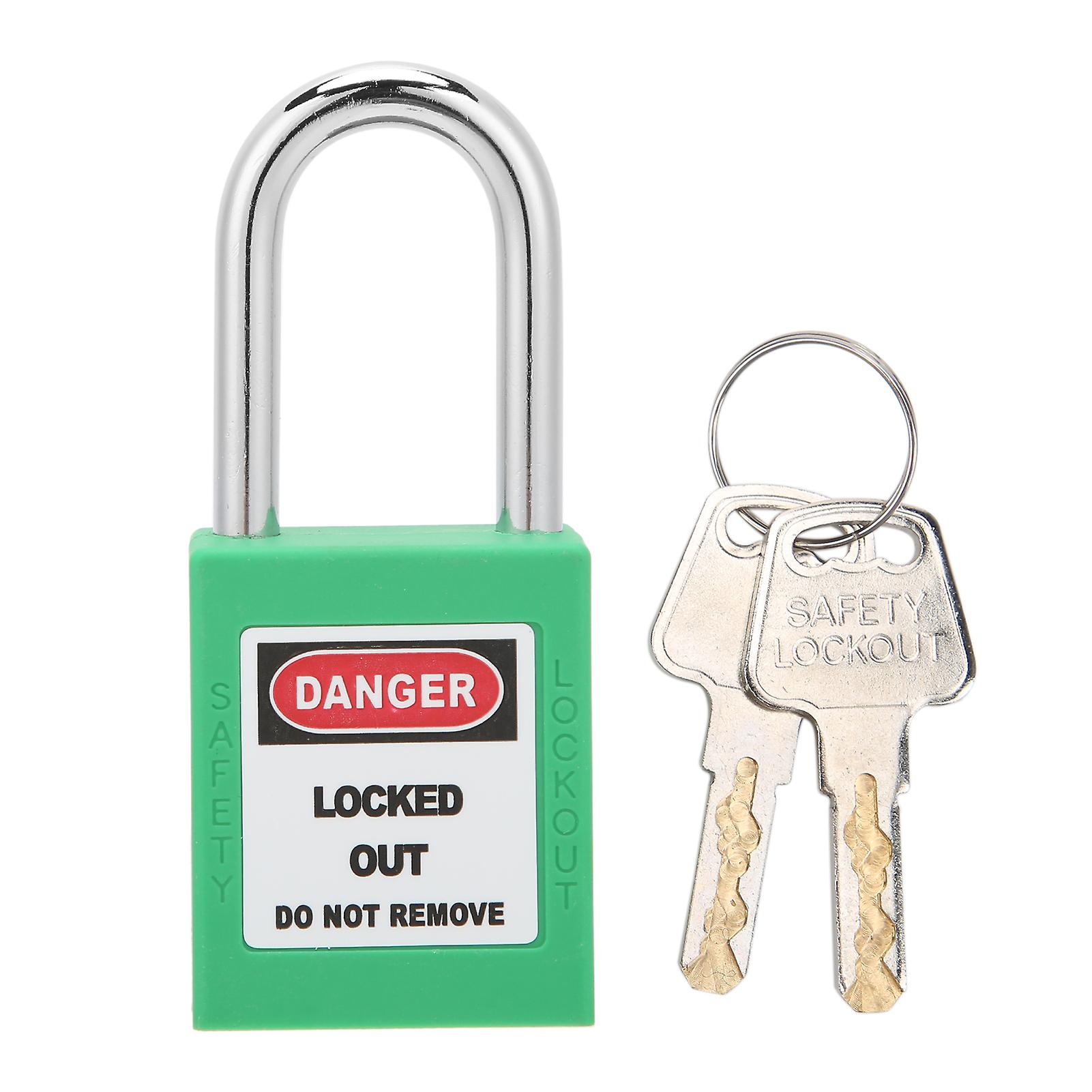 38mm Safety Padlock Insulating Industrial Plastic Nylon Pa Steel For Chemical Electric Power Nuclear Energy(green )