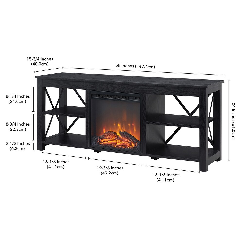 Sawyer TV Stand with Log Fireplace Insert