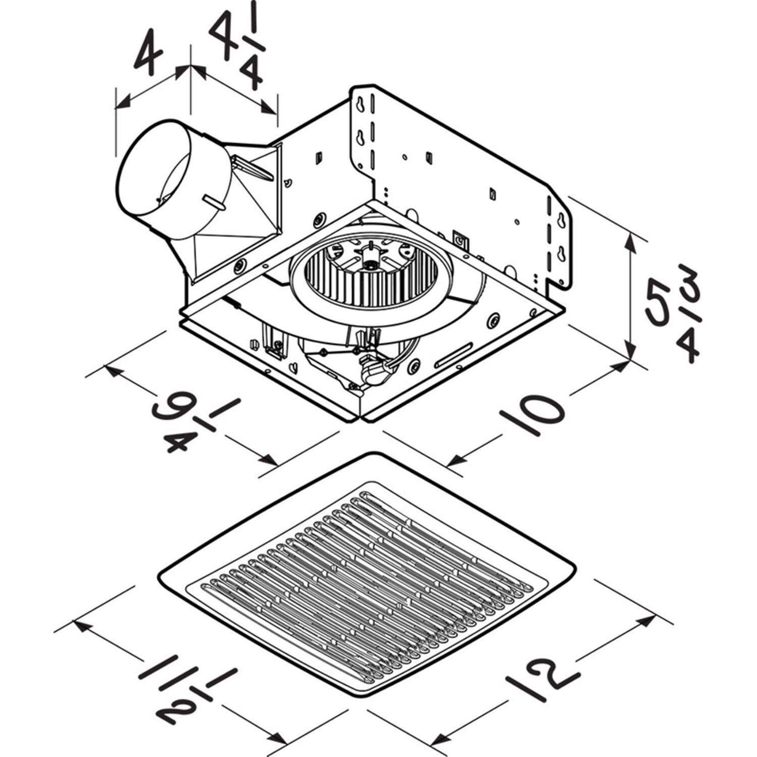 Broan Flex Series 110 CFM 3 Sones Bathroom Ventilation Fan