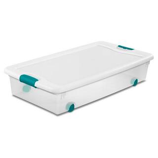 Sterilite 56 qt. Latching Stackable Wheeled Storage Container with Lid (4-Pack) 4 x 14988004