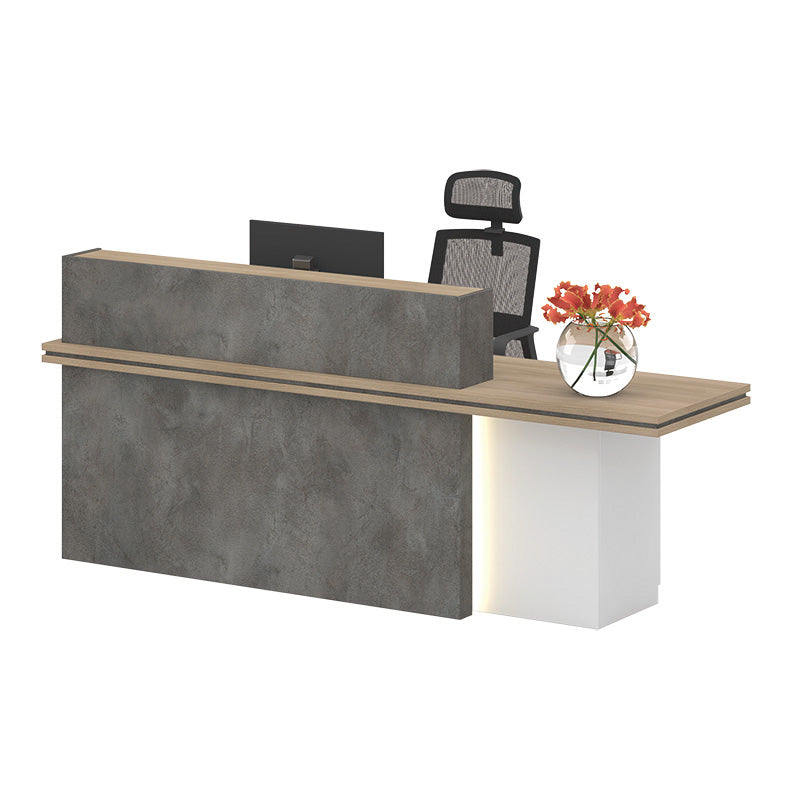 JARIN  Reception Desk 2.4M Right Panel - Carbon Grey & White Colour