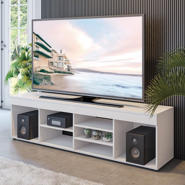 Boahaus Dakota TV Stand， TV up to 65 inches， 7 open shelves