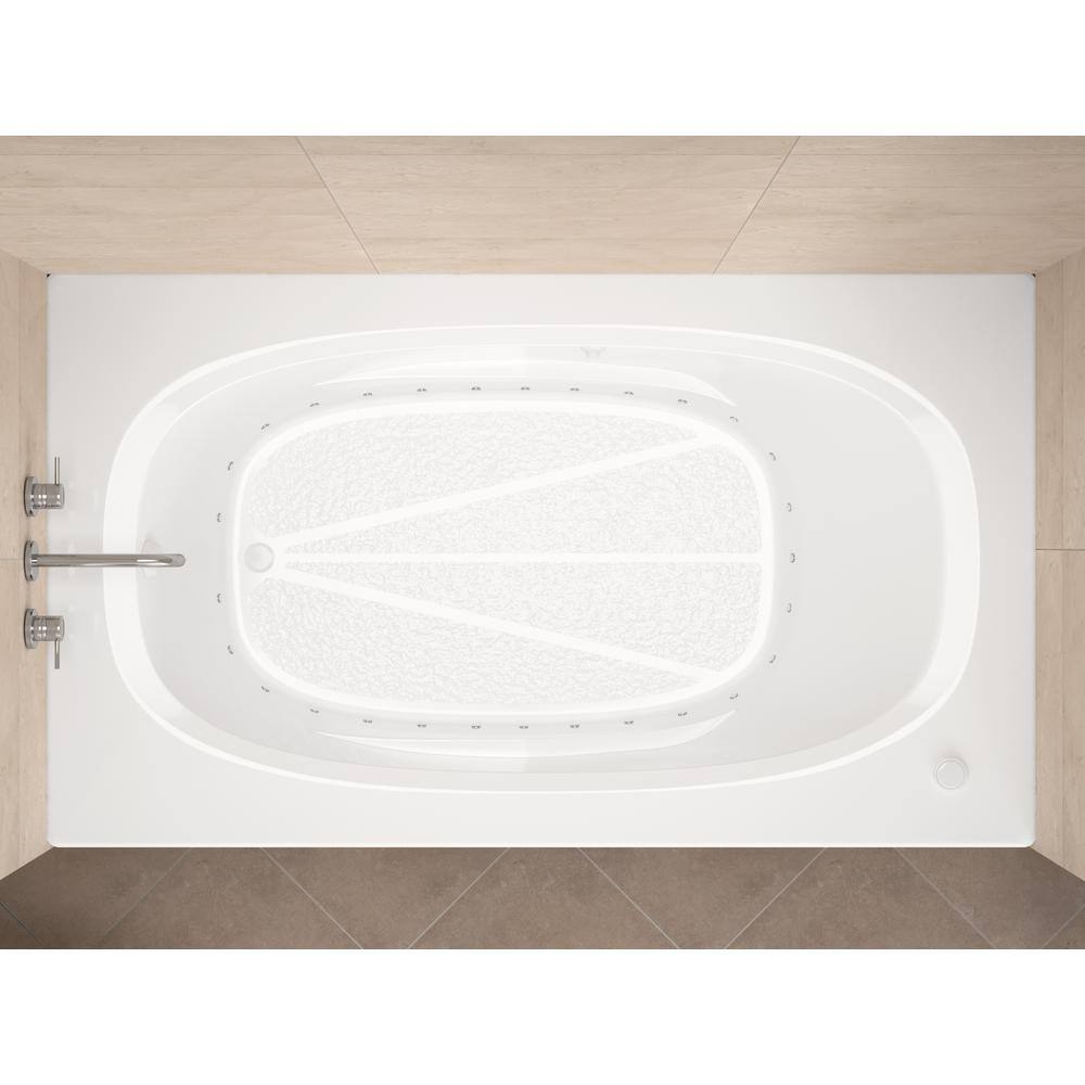 Universal Tubs Tiger's Eye 6 ft. Rectangular Drop-in Air Bath Tub in White HD4272PAL