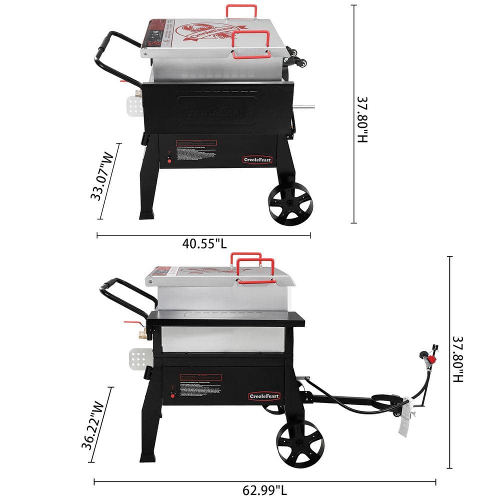 CreoleFeast Single Sack Crawfish Boiler Outdoor Stove Propane Gas Grill Cooker in Black CFB1001A