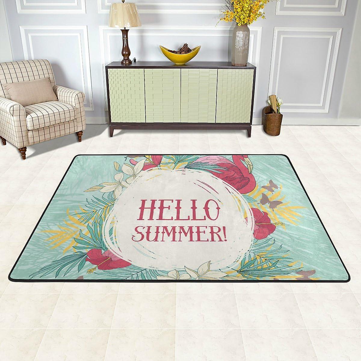 Colourlife Summer Pattern Lightweight Carpet Mats Area Soft Rugs Floor Mat Doormat Decoration For Rooms Entrance 36 X 24 Inches