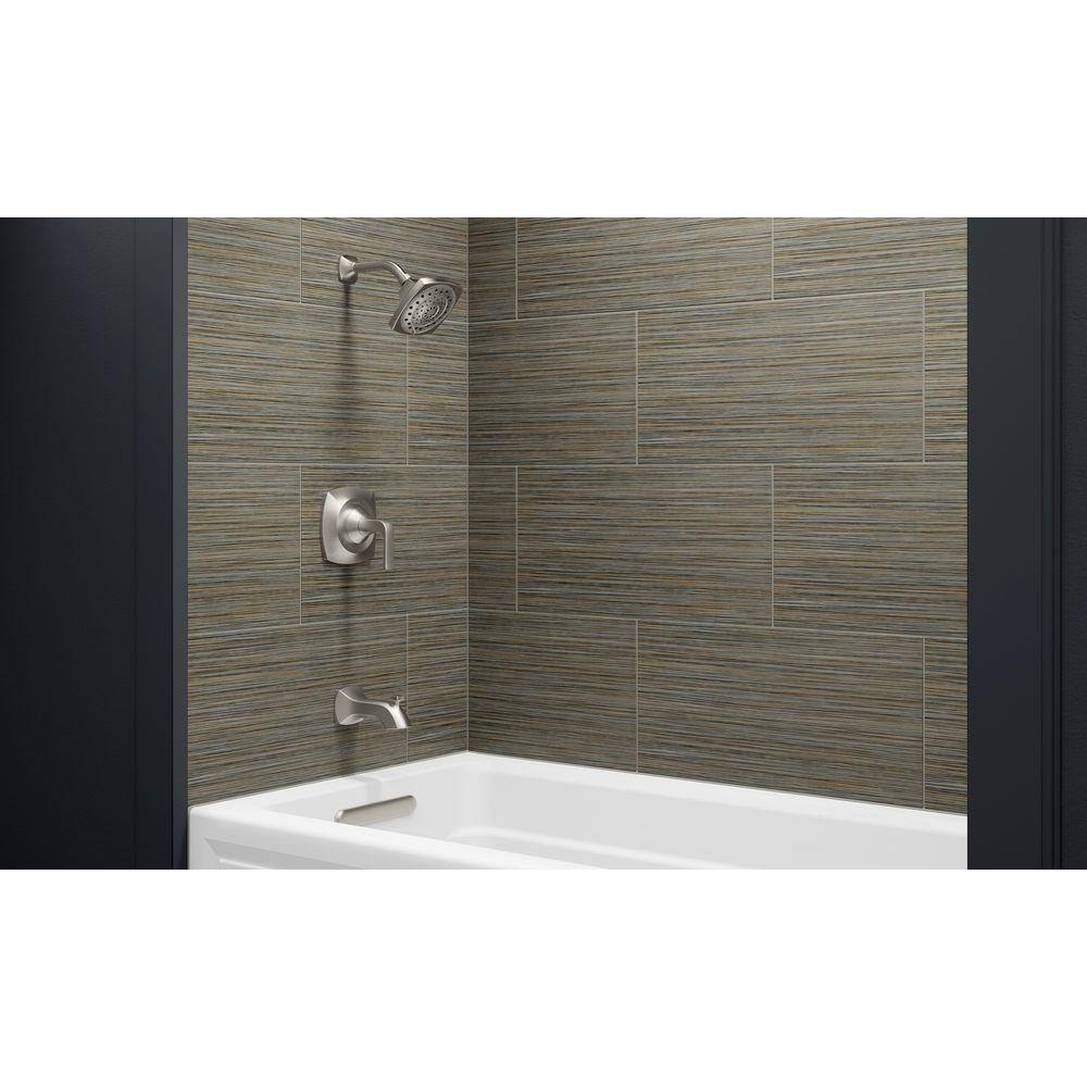 KOHLER Rubicon Single-Handle 3-Spray Wall-Mount Tub and Shower Faucet in Brushed Nickel (Valve Included) R76217-4E-BN