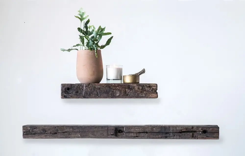 18 Inch Reclaimed Wood Wall Shelf