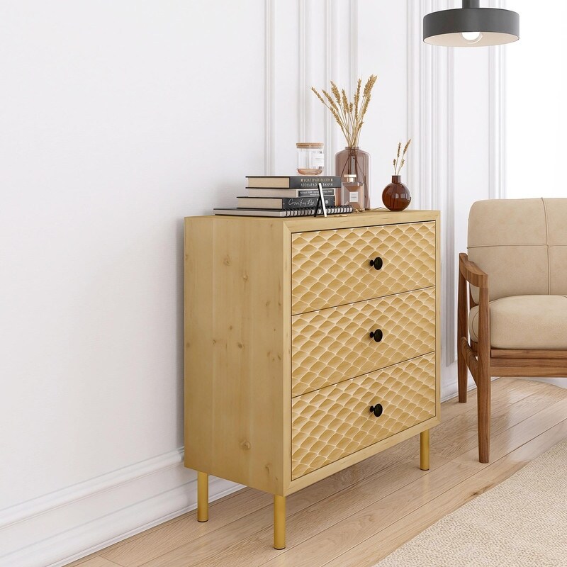 Wooden Accent Storage Cabinet with 3 Drawers