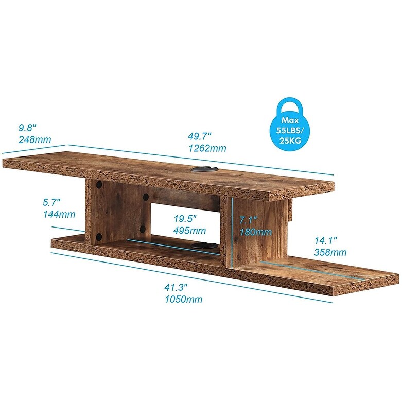 Floating Wall Mounted TV Stand Component Shelf   49.7