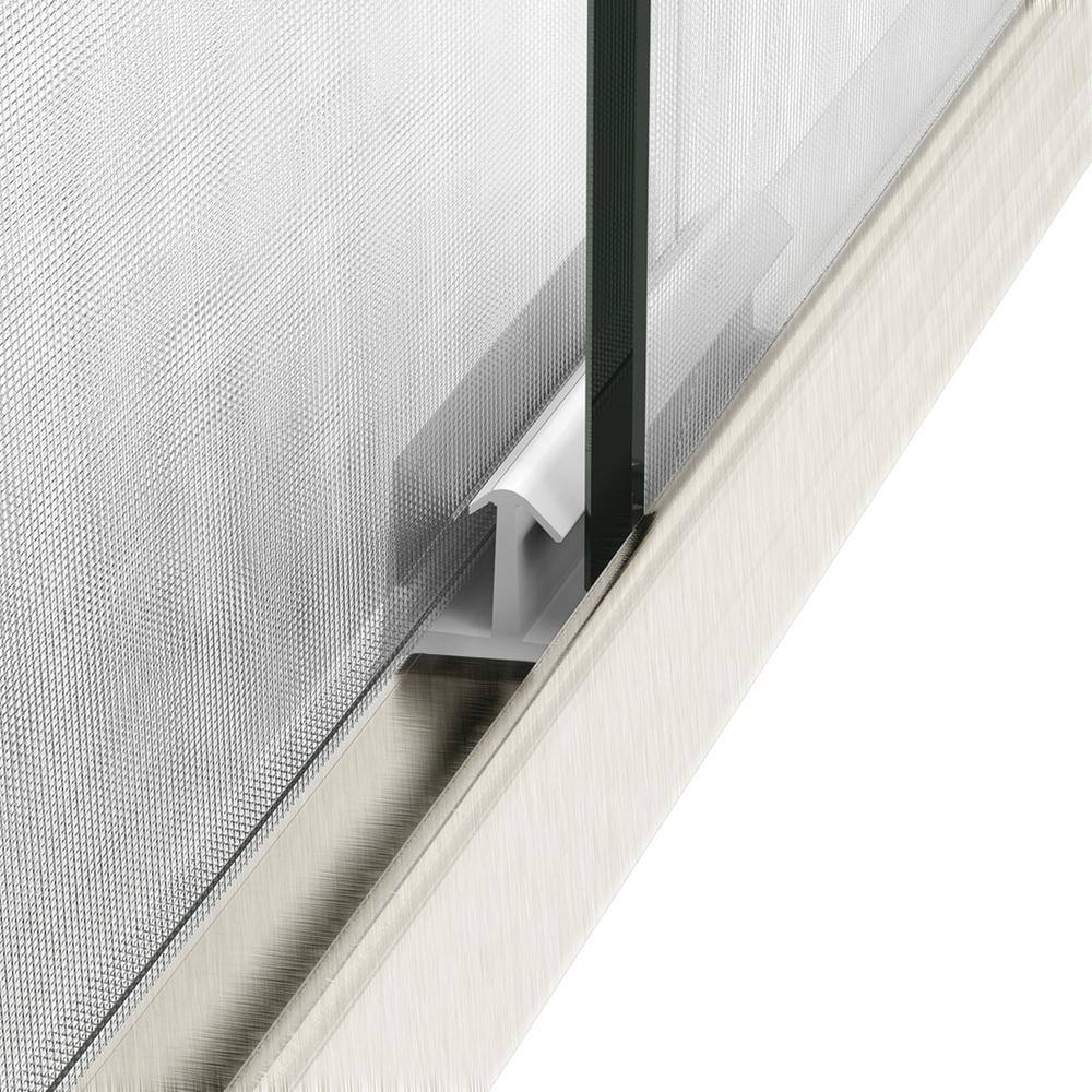 FORCLOVER 60 in. W x 57-38 in. H Sliding Semi Frameless Tub Door in Brushed Nickel Finish with Frosted Glass SND16FG-6057BN