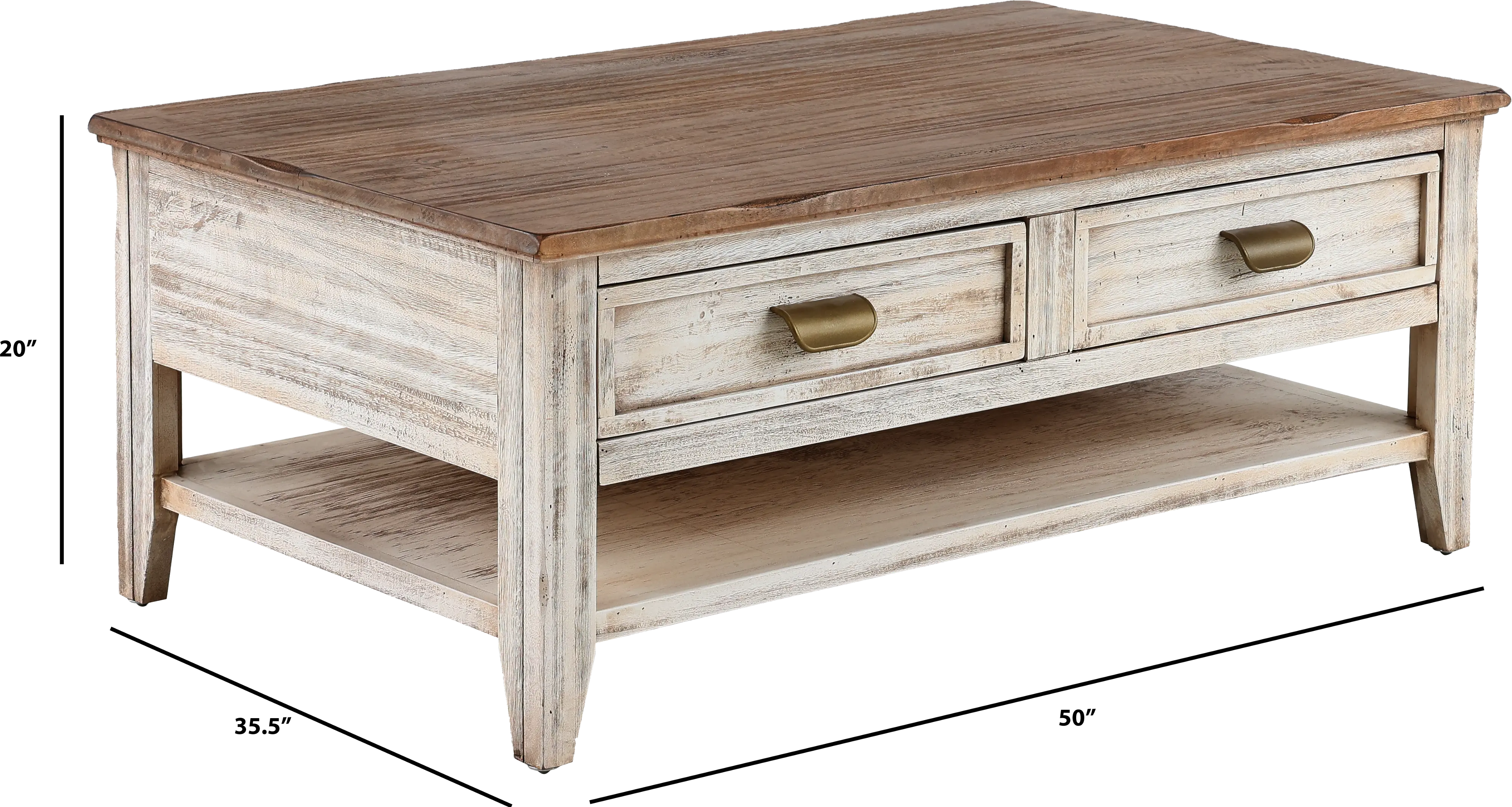 Sahara Brown Two-Tone Coffee Table