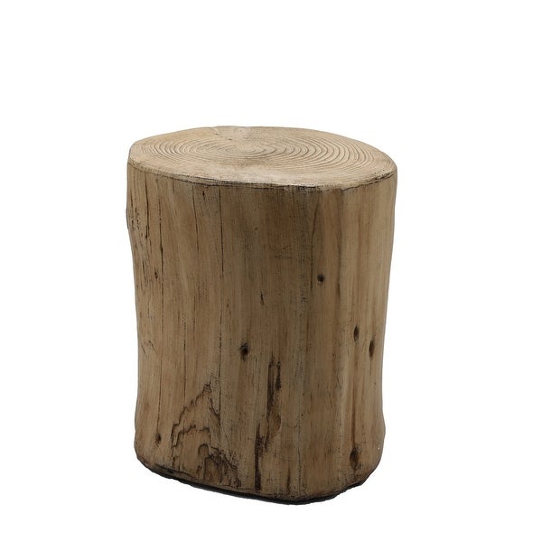 Outdoor Faux Wood Stump Side Table Coffee Table， Side Table， End Table Accent Table Round Light Brown