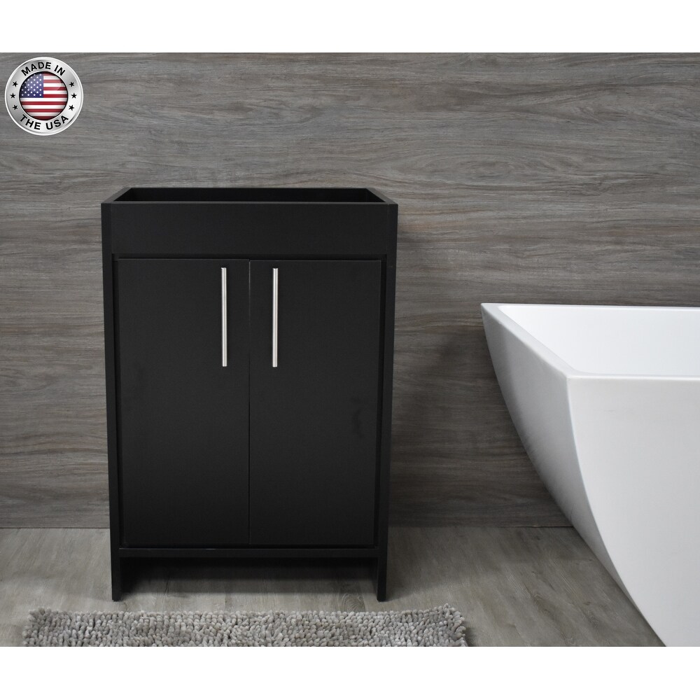 Volpa USA Villa 24 inch Black Freestanding Bathroom Cabinet