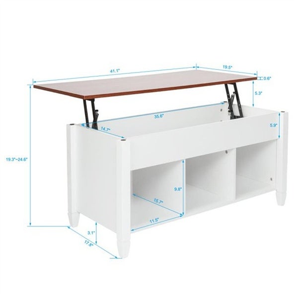 Modern Coffee Table Hidden Compartment and Lift Tablet