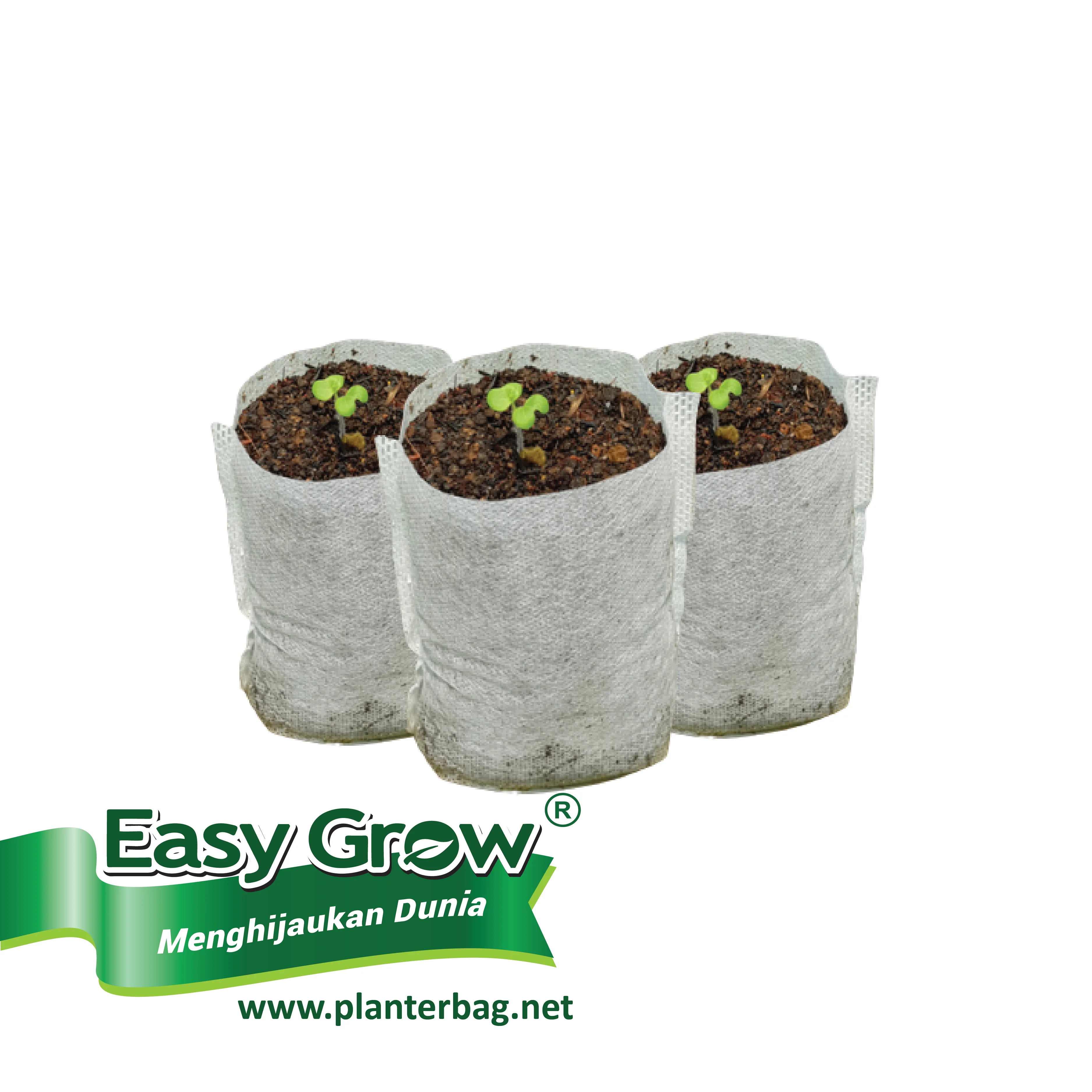 Nursery Plant Seedlings Grow Bag Non Woven Breathable Eco friendly  Size Black White Easy To Use