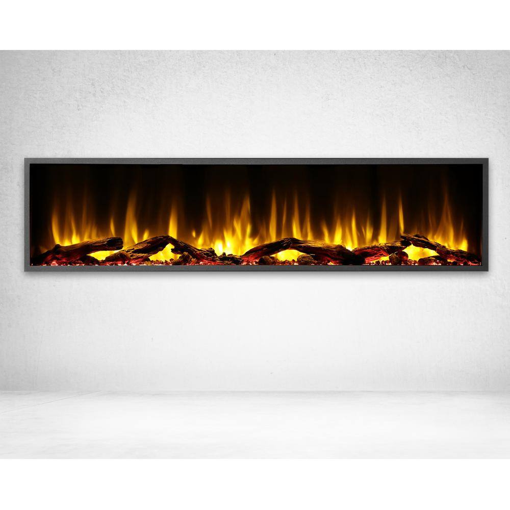 Dynasty Fireplaces 64 in. Harmony Built-in LED Electric Fireplace in Black Trim DY-BEF64