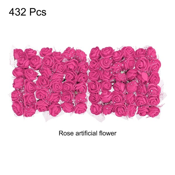 Artificial Rose Flower Heads，Rose Red Mini Faux Flowers 0.8 Inch1 Inch 72Pcs