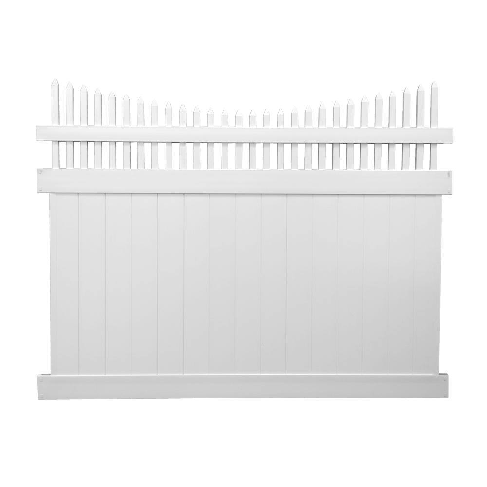 Weatherables Halifax 6 ft. H x 8 ft. W White Vinyl Privacy Fence Panel Kit PWPR-OTS-6X8