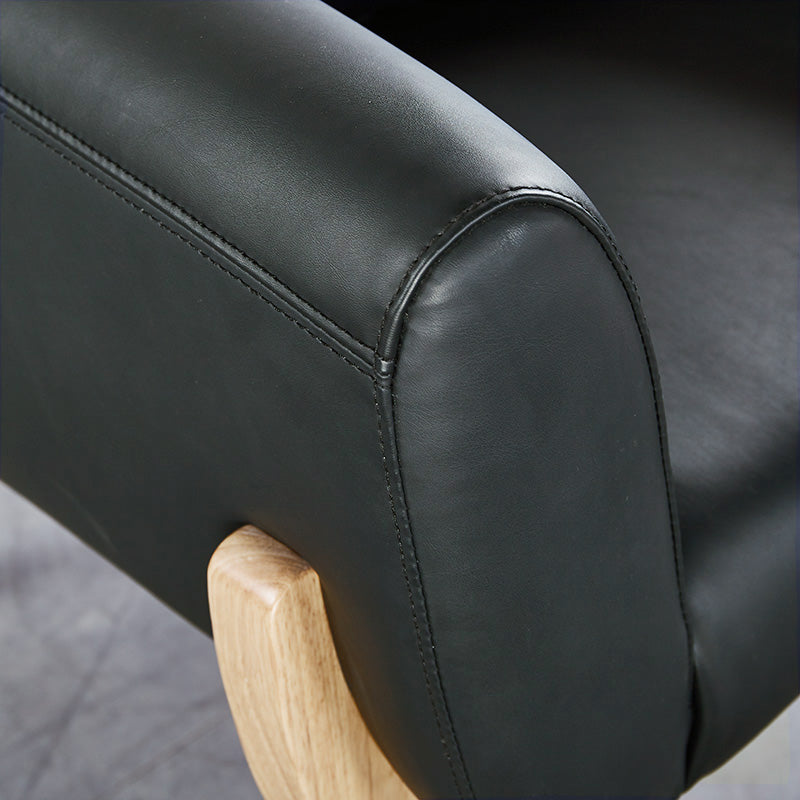 Osric Office Lounge Chair - Ash & Black PU Leather