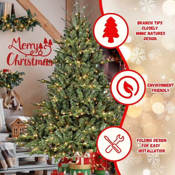 7/7.5/8 FT PE and PVC Christmas Tree Simulate Nature Advanced Materials Premium Hinged Spruce Artificial Douglas Firs Tree