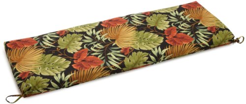 Blazing Needles  60-inch Designer Outdoor Bench Cushion Tropique Raven