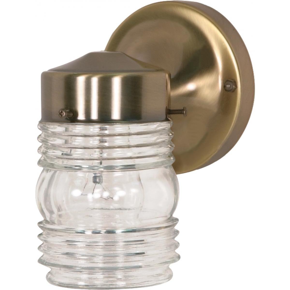 1-Light 6 In. Mason Jar Lantern Shopping - The Best Deals on Outdoor Wall Lanterns | 33548896