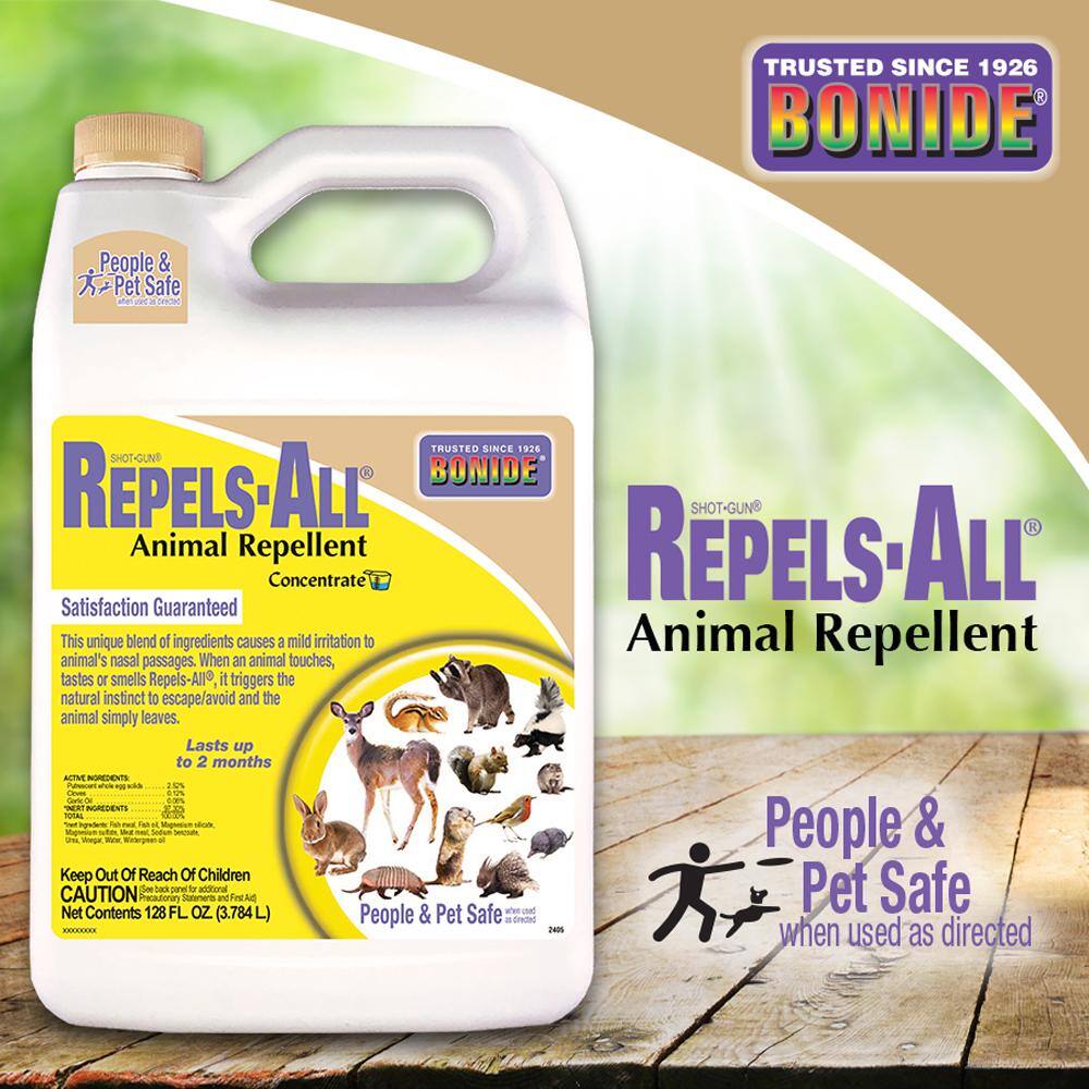 Bonide Repels-All Animal Repellent 128 oz. Concentrate for Pest Control Deter Deer from Garden People and Pet Safe 2405