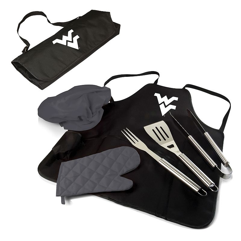 Picnic Time West Virginia Mountaineers BBQ Apron Tote Pro Grill Set