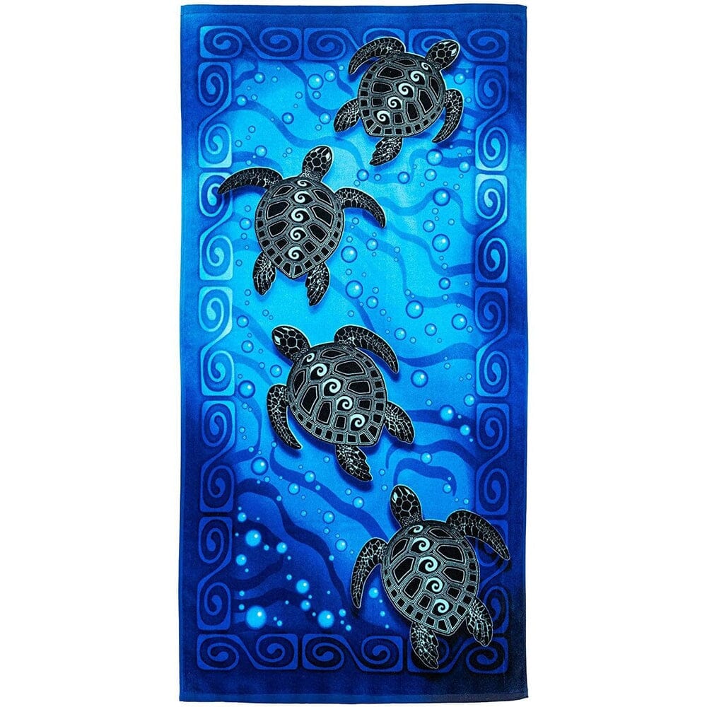 Tribal Sea Turtles Super Soft Plush Cotton Beach Bath Pool Towel