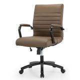 Modern Comfort Winsley Bonded Leather Mid-Back Manager's Chair， Brown/Black， BIFMA Certified