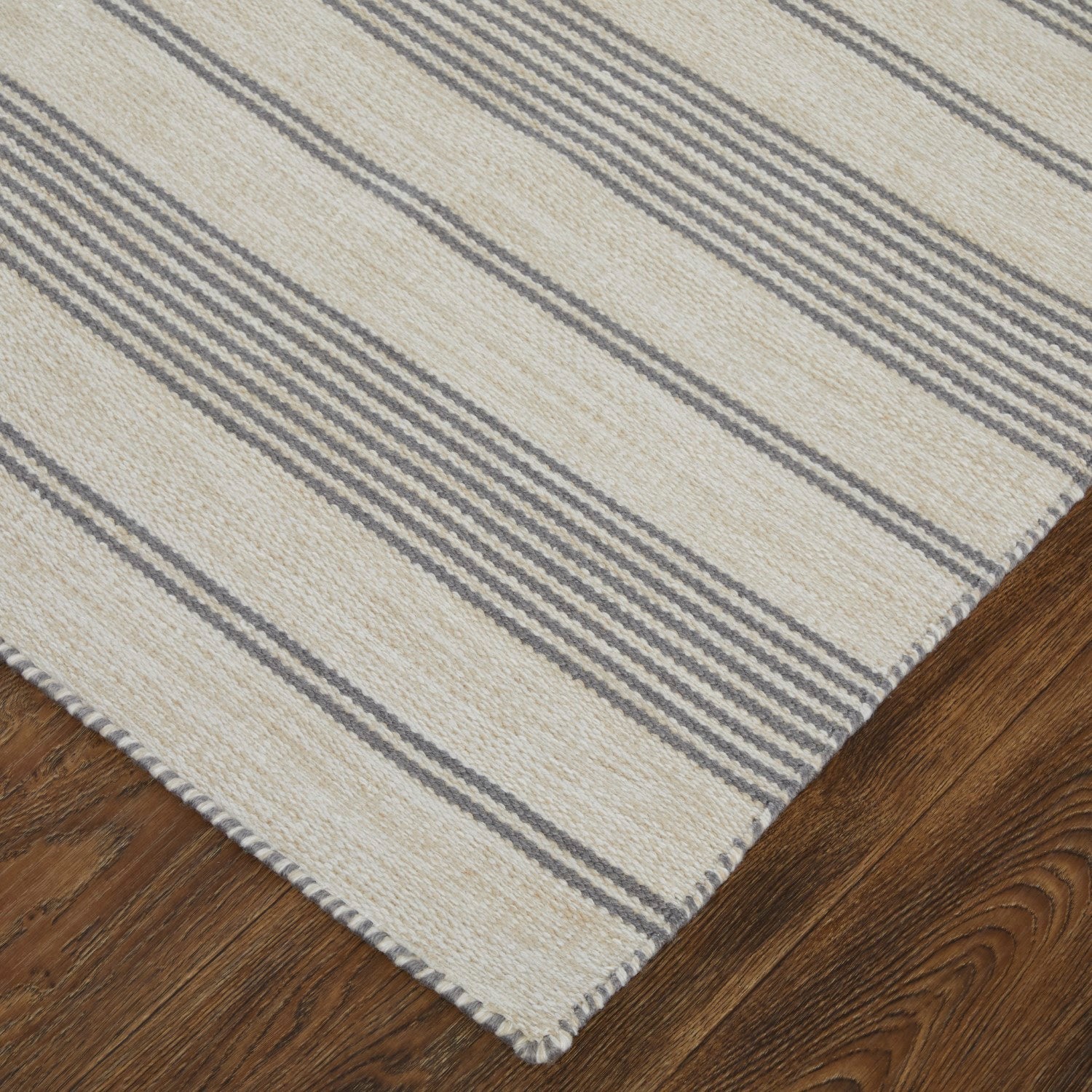 Granberg Hand Woven Stripes Gray / Ivory Rug