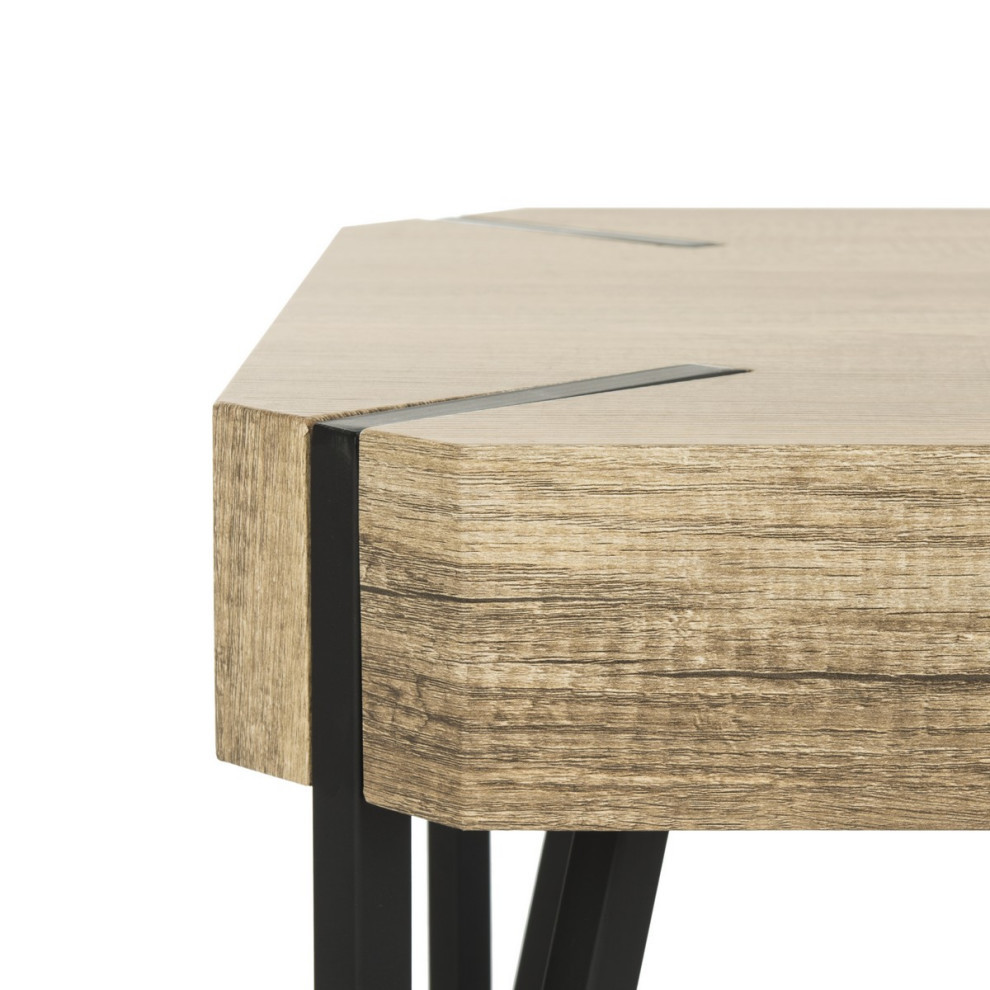 Nesa Rustic Midcentury Wood Top Coffee Table Multi Brown   Modern   Coffee Tables   by Virgil Stanis Design  Houzz