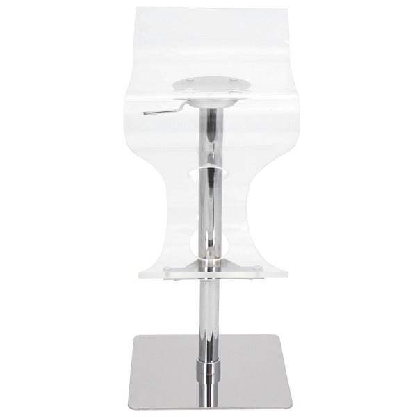 Viva Clear Acrylic Adjustable Height Bar Stool