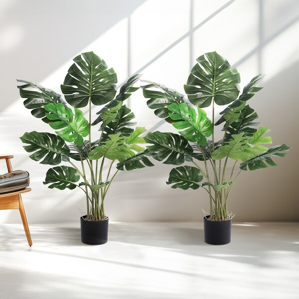 Philodendron Artificial Plant Tree In Round Pot