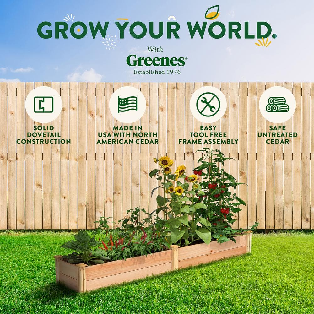 Greenes Fence 16 in. x 8 ft. x 11 in. Premium Cedar Raised Garden Bed RC169612P