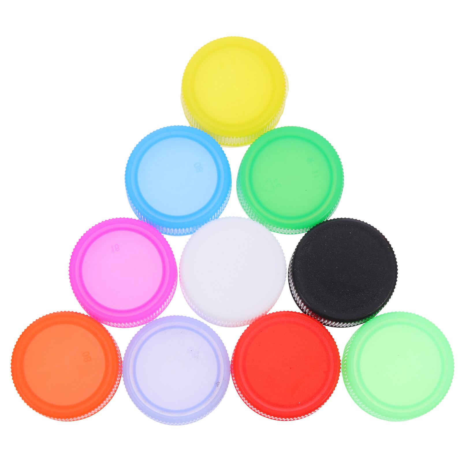 100pcs Colorful Bottle Cover Kids Diy Plastic Bottle Caps Bottle Lids Handcraft Material For Kindergarten Diy Craft Art Projects Random Color